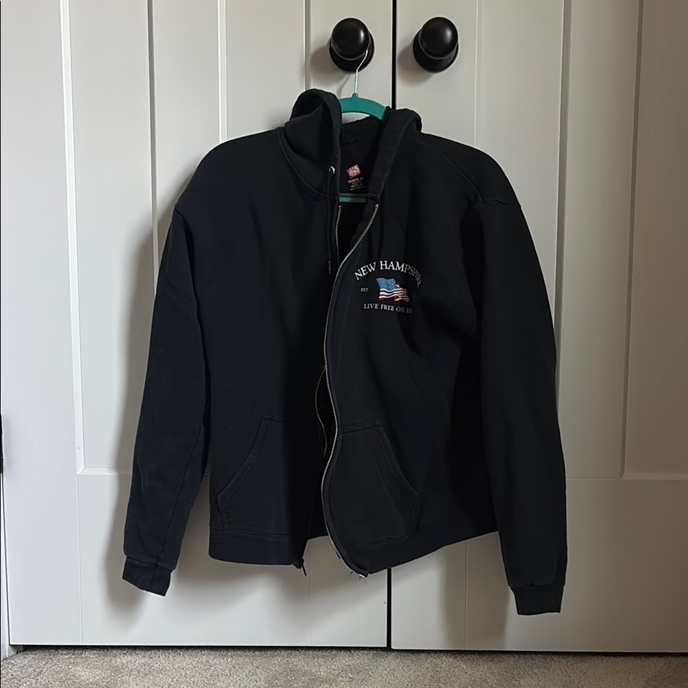 Hanes Black Lightweight Fleece Jacket